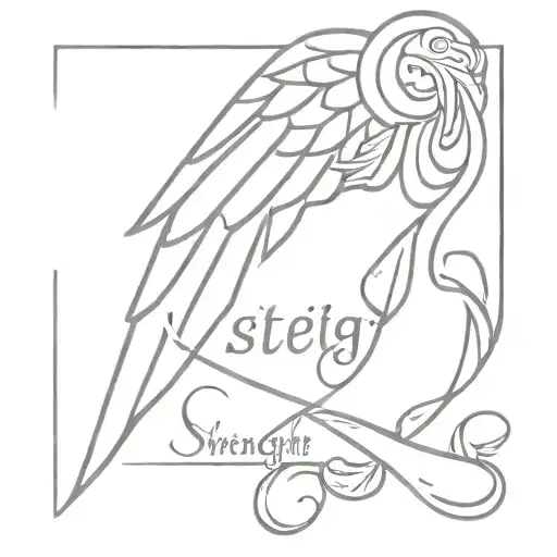 Cross And Angel Wing Attached To The Side Representing A Miscarriage With The Word Strength