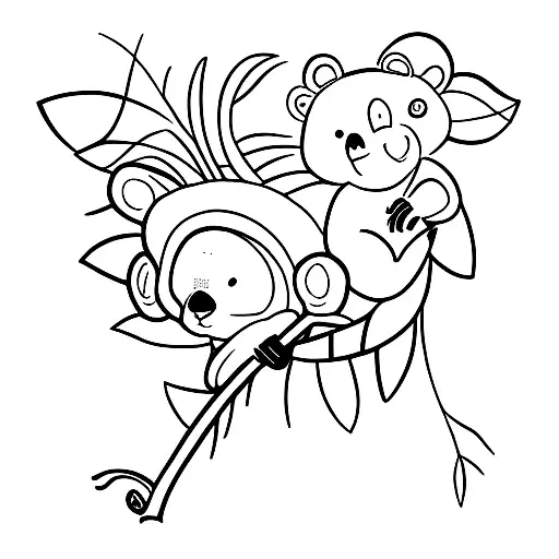 A Koala And Monkey