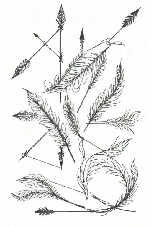 3-5 Arrows With Feather All Different Designs