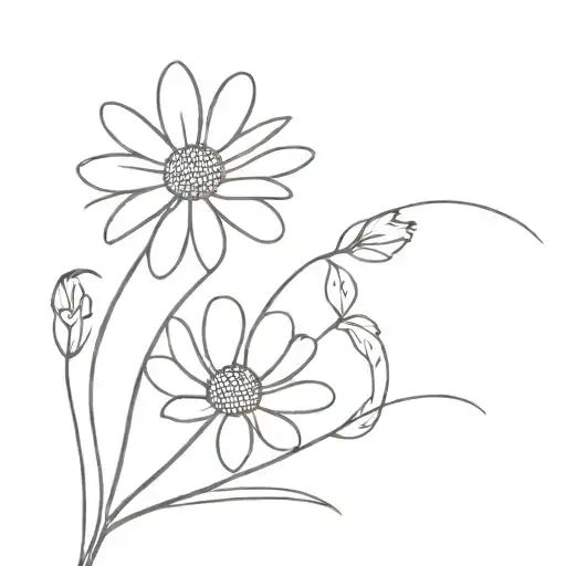 One Line Daisy Flower