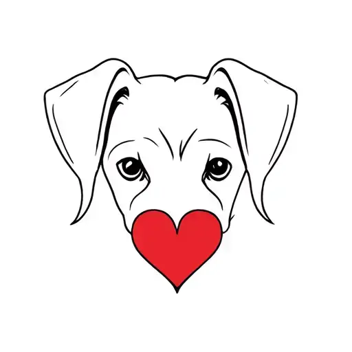 Maltese Dog Heart Ear