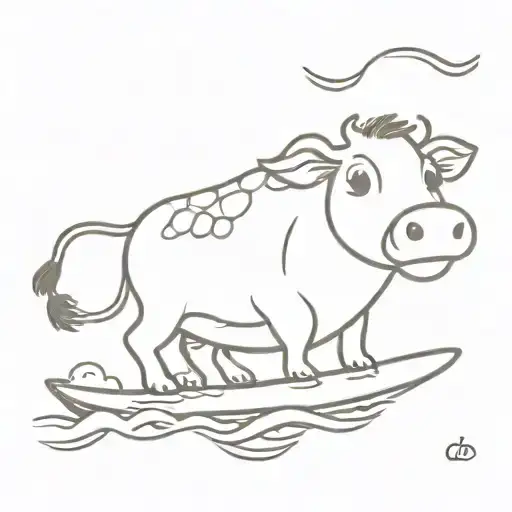 Otis The Cow From Barnyard Surfing