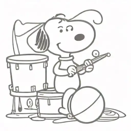Snoopy Playing Drums