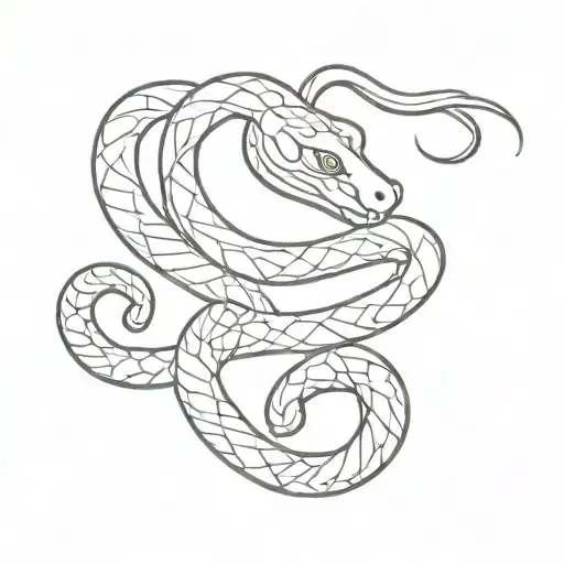 Cute Line Work Snake