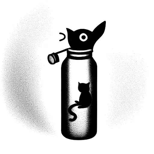 Cat Drinking Bottle Of Beer