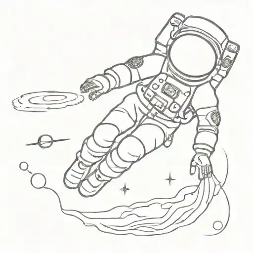 Astronaut Floating Without A Tether Looking Up At Earth In The Distance