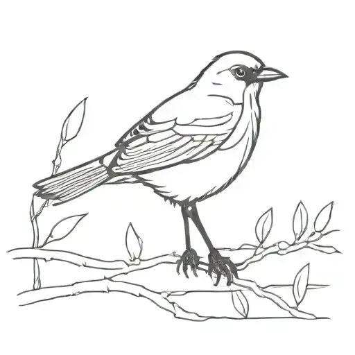 Red Winged Black Bird Sitting