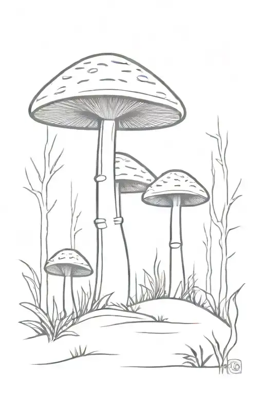 Mushroom Walking Through A Forest