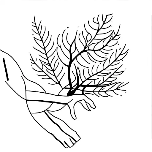 Tree Branch With Different Speicies Leaves Along It Full Sleeve Whole Arm