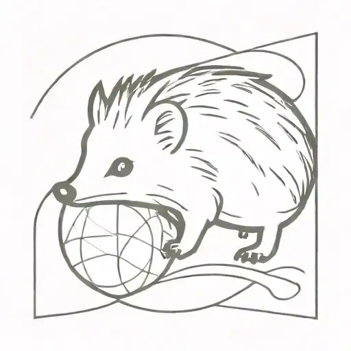 Generate A Tattoo Of A Hedgehog Running On A Globe
