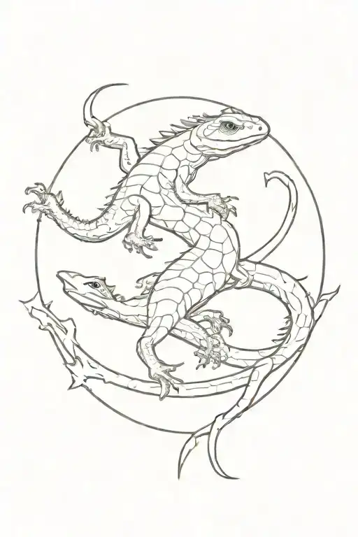 Lizzard And Sword Going