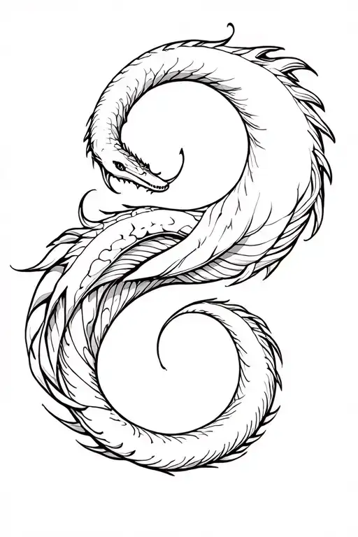 Yin And Yang Snake Chasin Dragon Arm Sleeve