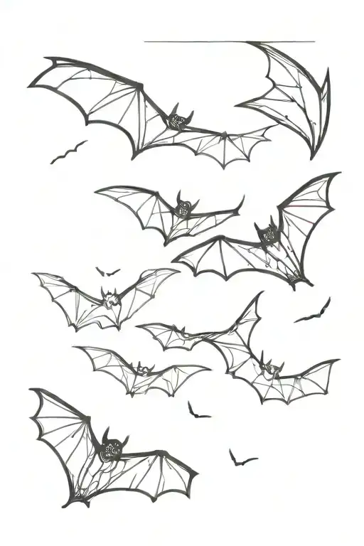 Simple Black Bats In Flight