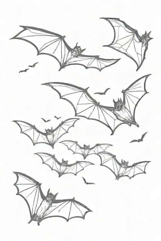 Simple Black Bats In Flight