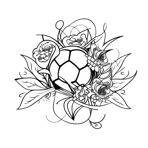 Combine Elements Of Soccer And Flowers
