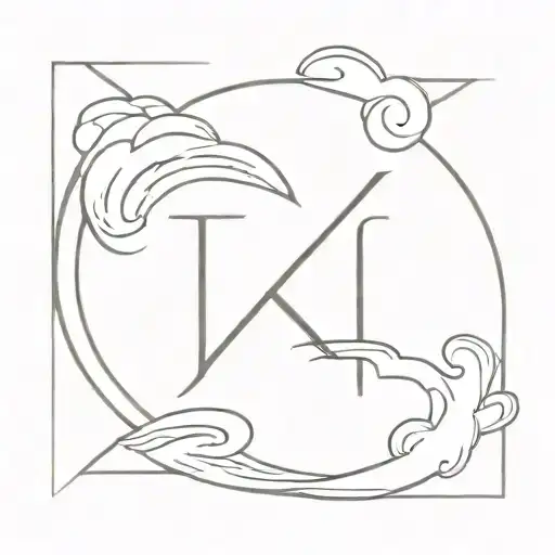 Wind Cloud Symbol With Letter K