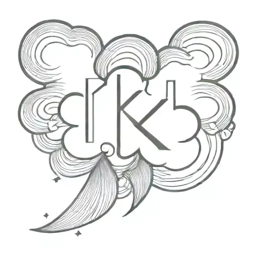 Simple Cloud With Wind With Small Letter K