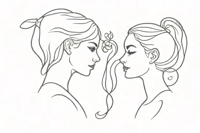 Matching Sister Tattoo Design Idea