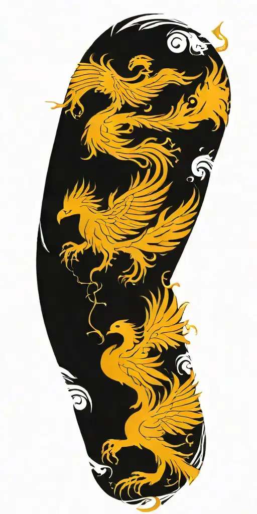 Phenix Rising From Fire Water Plants Growing Roots Rough