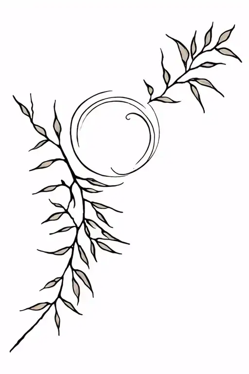 Willow Branch And Moon