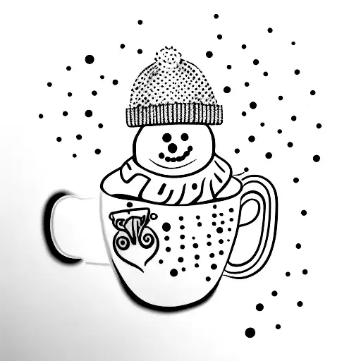 Winter Hat Wearing Sheet Ghost Holding Coffee Mug