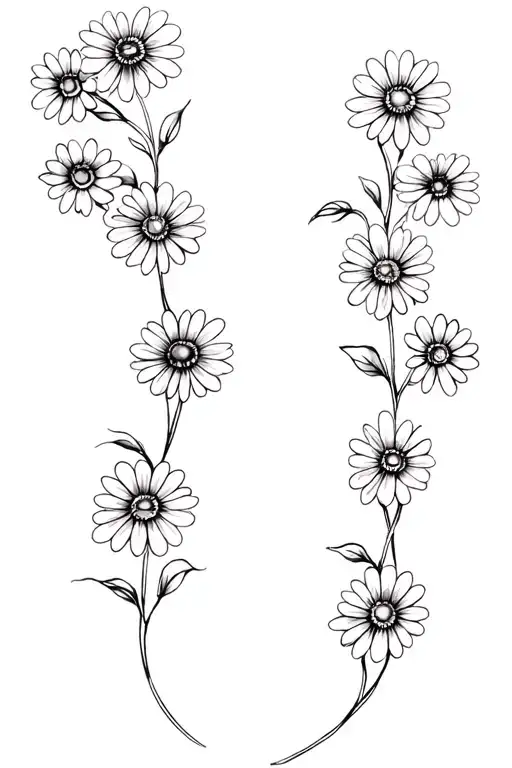 19 Daisys On A Vine Thin Long