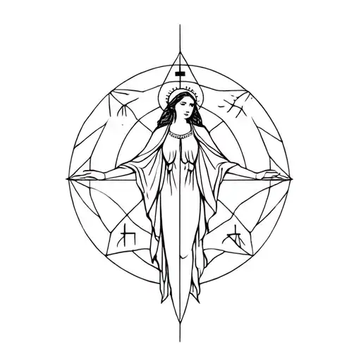 Zodiac Sign Virgin With Geometric Shapes