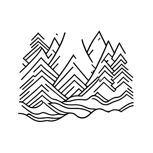 A Coffee Cup Shaped Like A Lake Surrounded By Snow-covered Trees