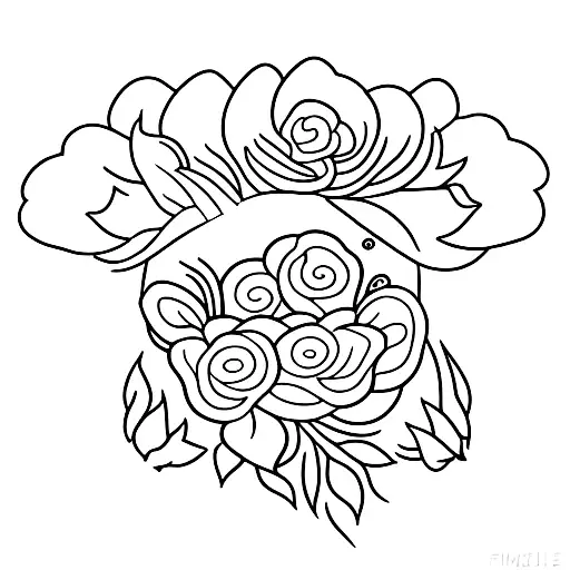 Bear On Fire With Flowers