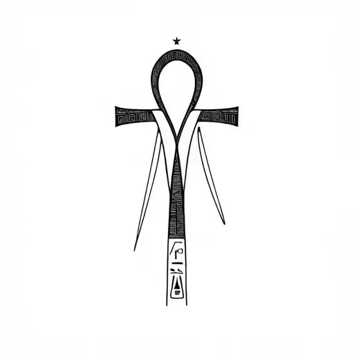 Egyptian Ankh And Hieroglyphics