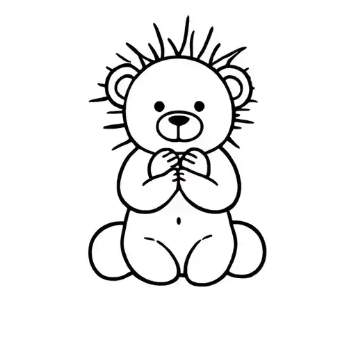 Cute Teddy Bear Holding The Sun In Its Hands Holding Each