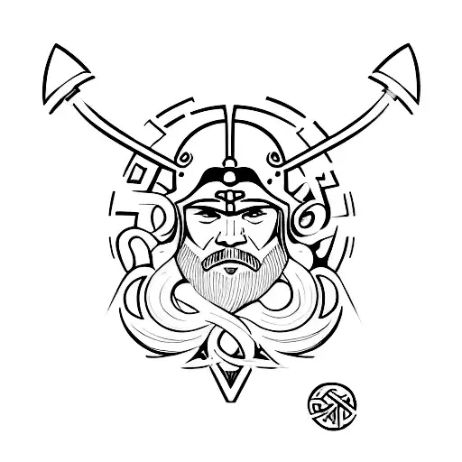 A Viking Warrior Photographer Shooting With A Camera