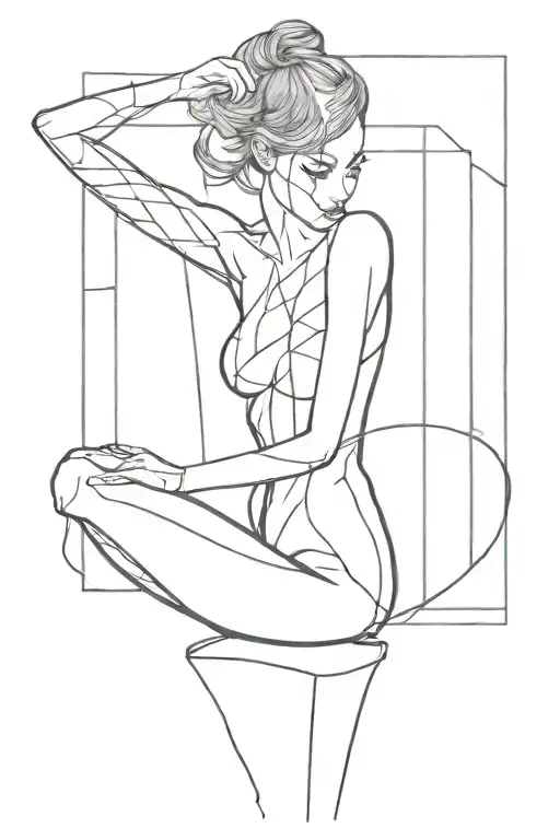 Single Line Minimalist Woman Body Shaped Like