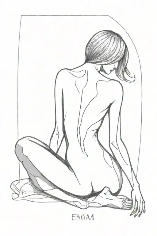 Single Line Minimalist Woman Body Shaped Like