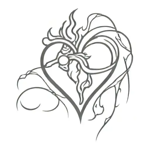 Heart With Fire Surrounded