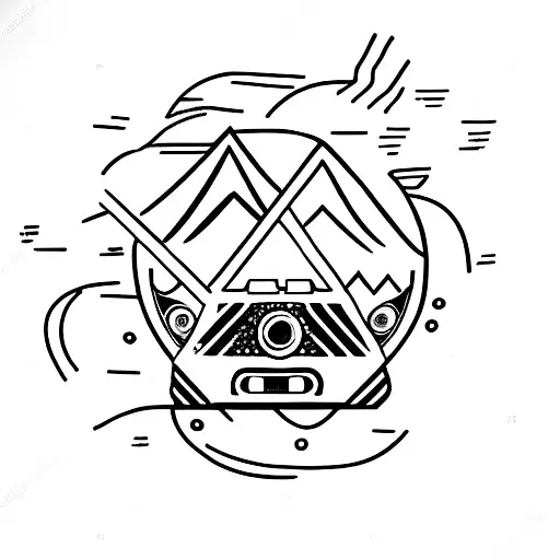 A Vintage Film Camera Surrounded By Mountain Peaks