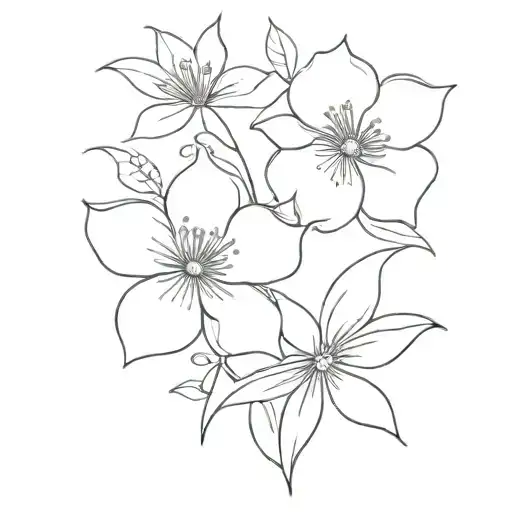 Abstract Fine Line Flower