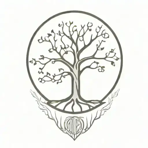 Tree Of Life With Day And Night Motifs
