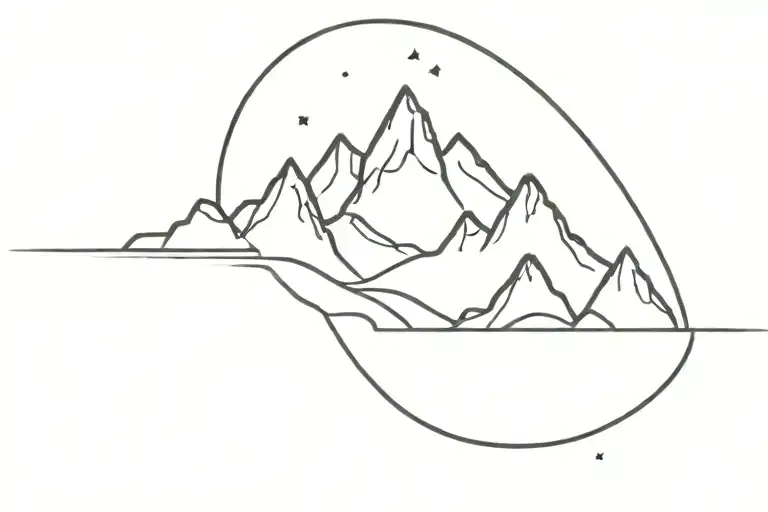 Mountain Range Reflected Horizontally