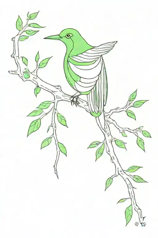 Tattoo Birds Vertebral Column And Phrase The First Green Bird