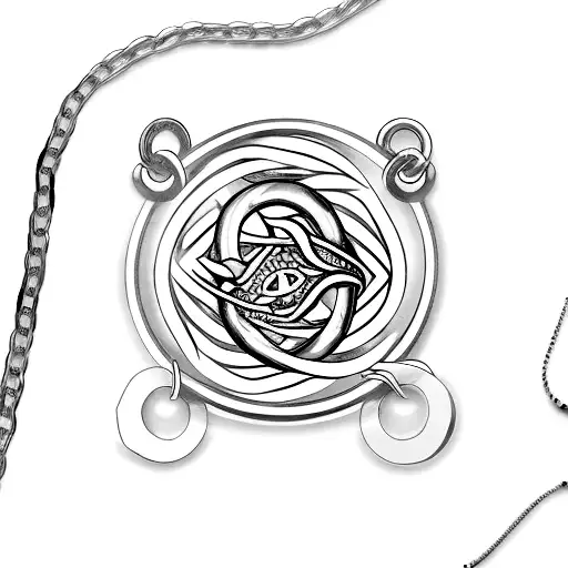 Ouroboros Circle Made Out Of Chain Necklace