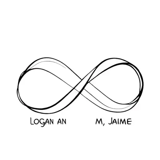 Infinity Symbol With Names In Loops Logan And Jaimee