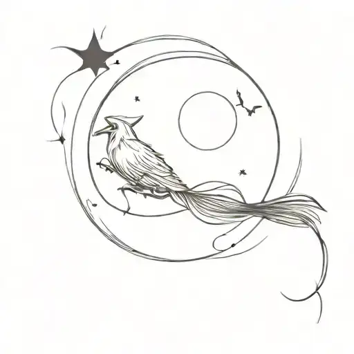 Witch Broom In Front Of Moon