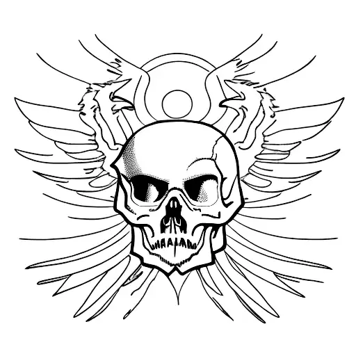 Raven Skull Outline Nordic