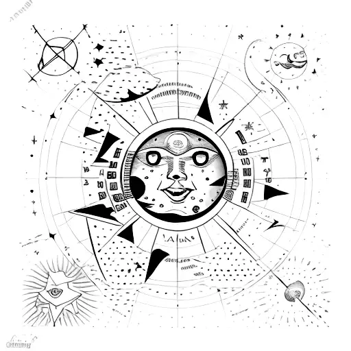 Star Constellations With Moon And Sun And You Wait For Me In The Sky In Typewriter Font Underneath