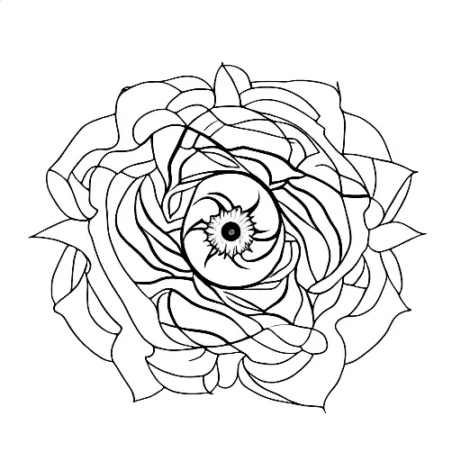 A Sunflower And Butterfly Forming A Yin And Yang Symbol