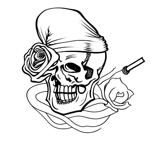 Skeleton Smoking A Rose