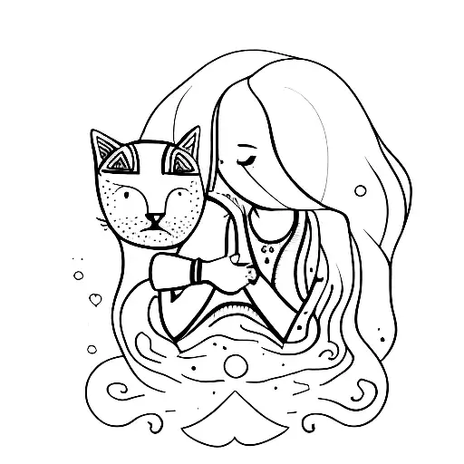 A Girl And A Cat