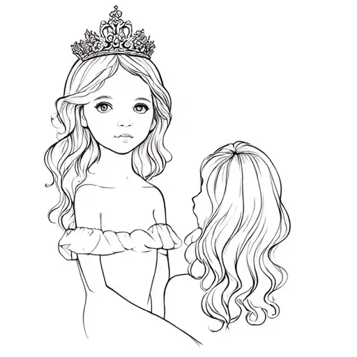 A Little Girl Wearing A Tiara
