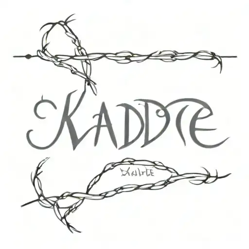 Barbed Wire Line With The Name Kade In The Middle